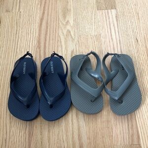 Old Navy Toddler Flip Flop Sandals NWOT Sz 6 Gray Blue